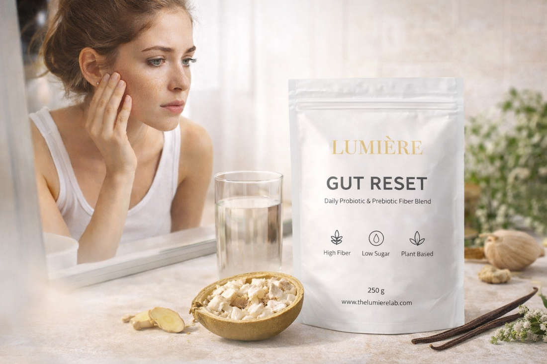 Lumière Gut Reset 250g probiotic fiber blend for gut-skin health