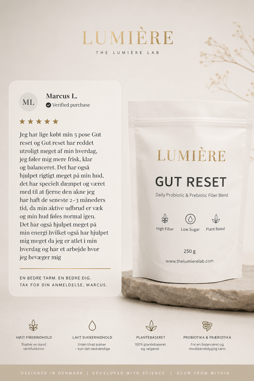 Gut Reset 250g – Daily Probiotic & Prebiotic Fiber Blend