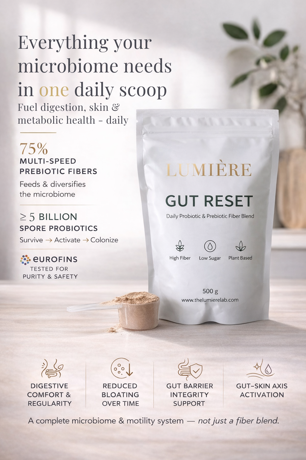 Gut Reset 500g - Daily Probiotic & Prebiotic Fiber Blend